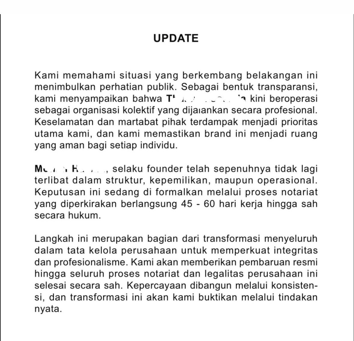 Saying all that tapi tetap tidak ada keberpihakan dan tanggung jawab kepada para korban. Ingat, beberapa kekerasan seksual terjadi di tempat kerja brand, di ruang kerja brand.