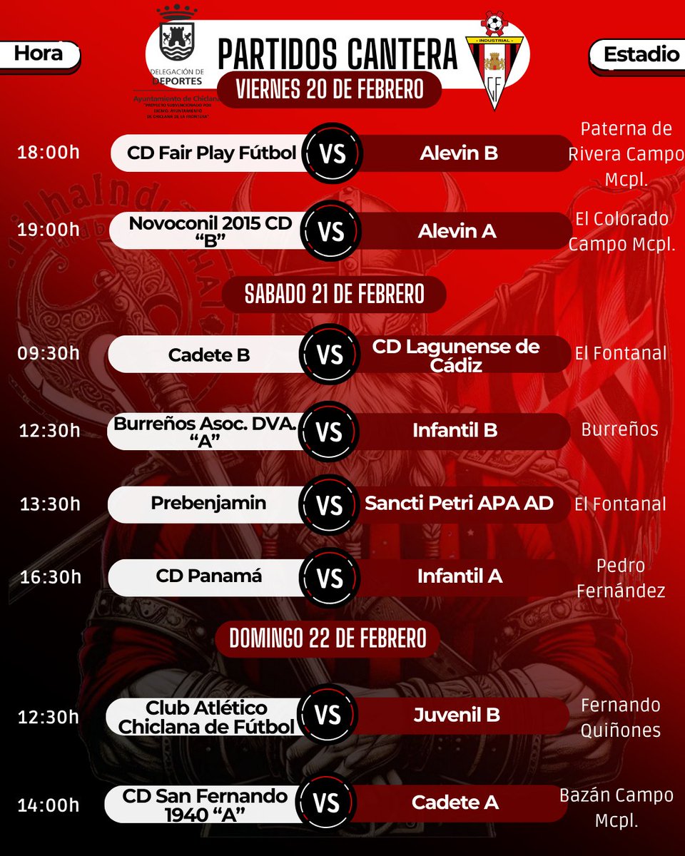 ⚔️Estos son los partidos de nuestra cantera de este fin de semana ⚔️