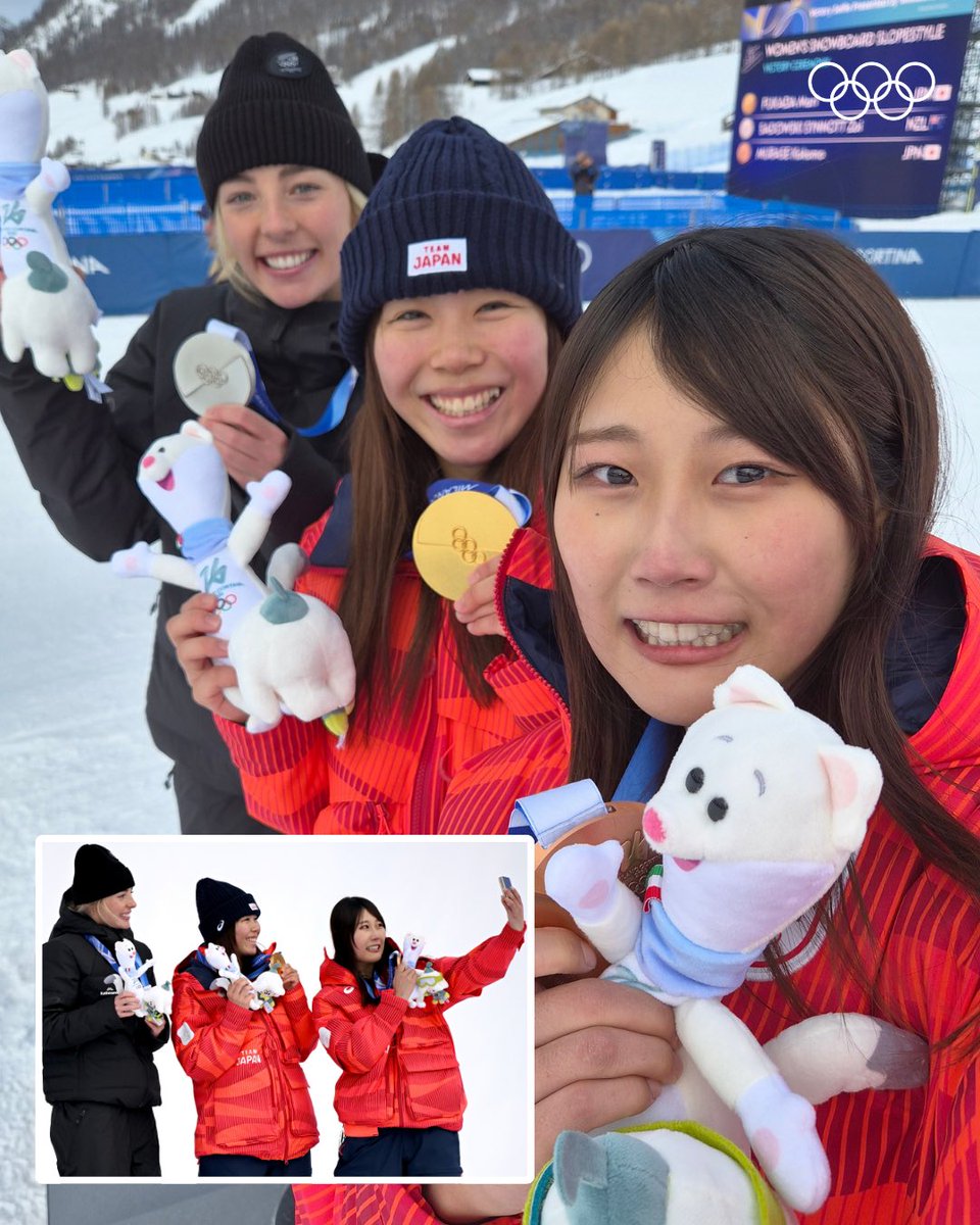 全てを出し尽くした後にはみんなでセルフィー🤳✨ スノーボード女子