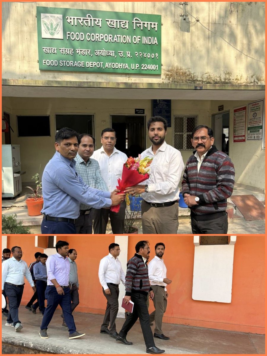 fcidoayodhya's tweet photo. भारतीय प्रशासनिक सेवा (IAS) अधिकारी एवं भा.खा.नि., उ.प्र. क्षेत्र के महाप्रबंधक श्री प्रशांत शर्मा जी द्वारा दिनांक 18.02.2026 को भा.खा.नि., मंडल कार्यालय अयोध्या के अधीनस्थ, FSD अयोध्या का सफल निरीक्षण किया गया।
@FCI_India
@FciLko 
@FCI_NorthZone https://t.co/MhnvRui4jx