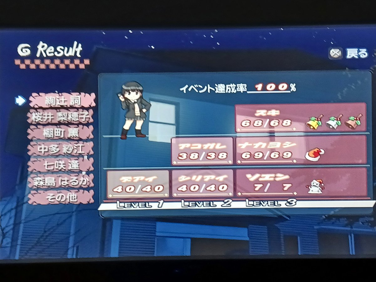 Flaky0505's tweet photo. 全キャラオール100%！まさかギャルゲーここまでやり込むとは思わなかったわ…1キャラ攻略してそのまましばらくやんなくなると思ってたw https://t.co/AuC8UNNtaS