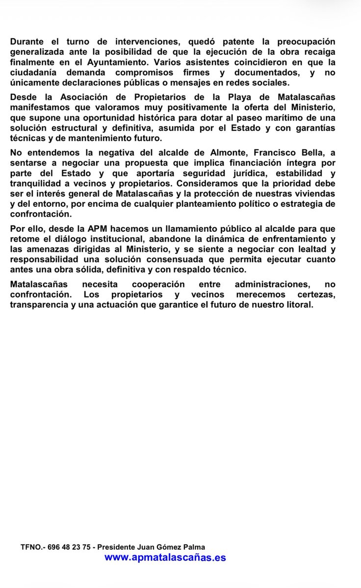 Asociacion de Propietarios de Matalascañas tweet media