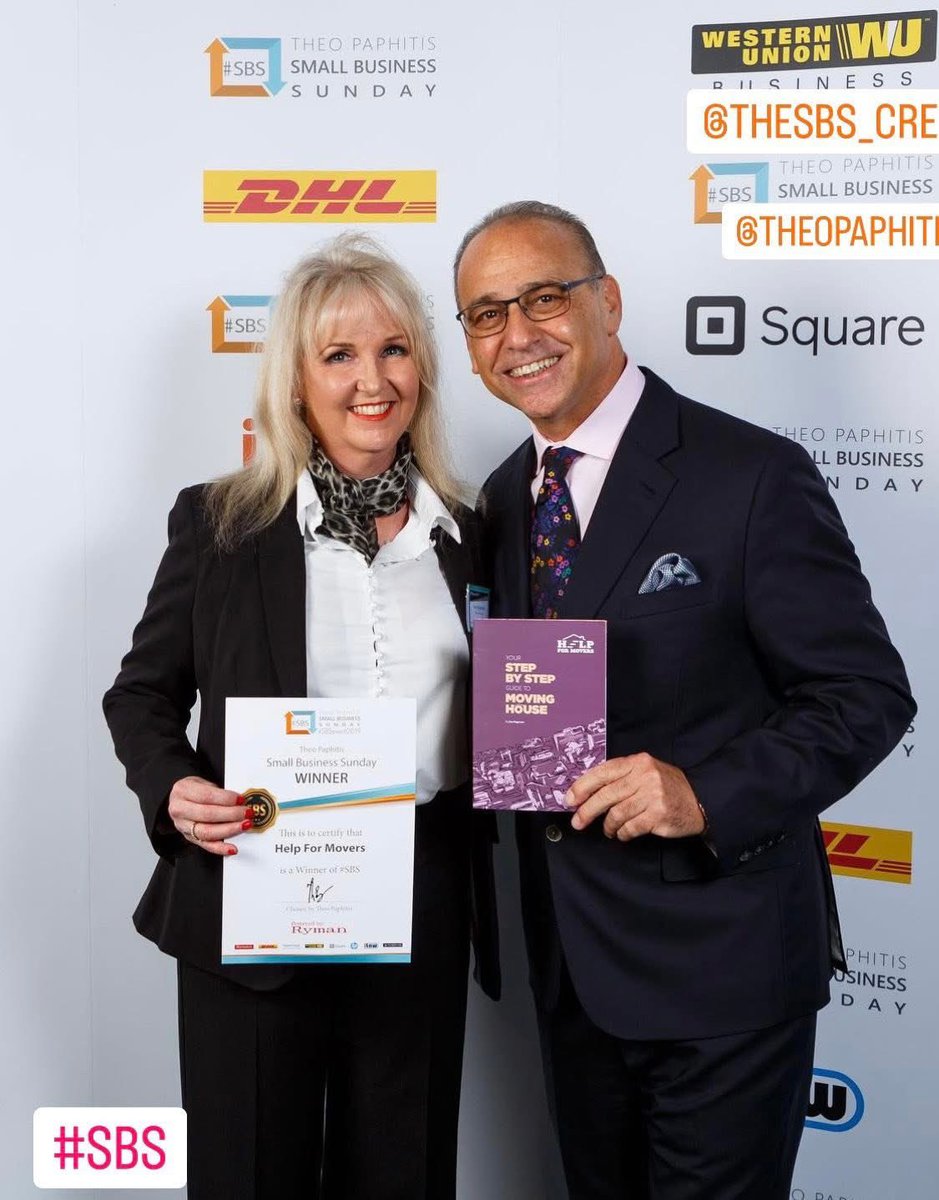 HelpForMovers's tweet photo. Throwback Thursday

This was my very first #SBSevent the moment @TheoPaphitis handed me my #SBS winners certificate! 

Tomorrow I’ll be joining my fellow winners at the ICC in Birmingham for this year’s event - &amp; I cannot wait.

What a journey it’s been 💛

#SBS #helpformovers https://t.co/pDSDWs1R2W