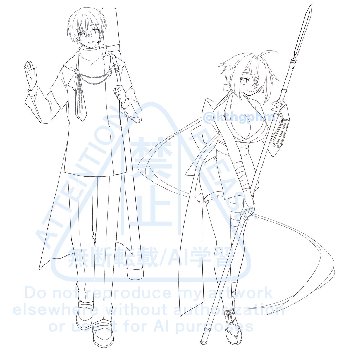 最近の立ち絵の線画たち