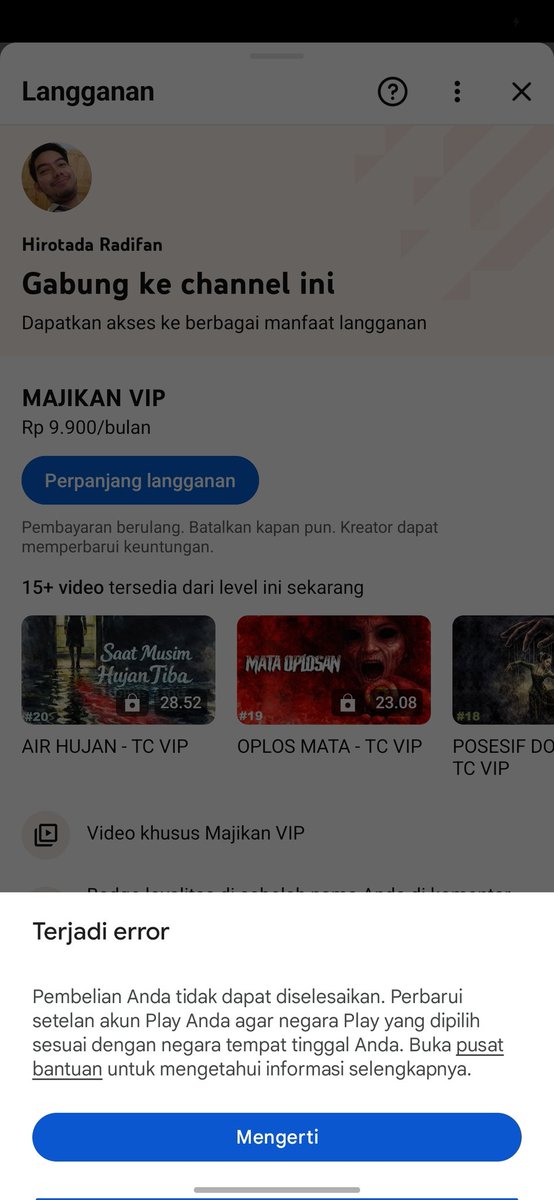 ini kenapa deh YouTube gini mulu