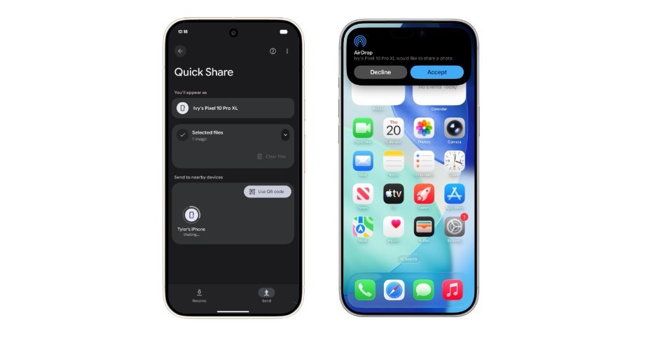 Pamiętacie jak Google ogłosiło funkcję QuickShare, dzięki której można było przesyłać pliki poprzez AirDrop między iPhone'ami a urządzeniami z rodziny Pixel 10?

No to teraz wsparcie otrzymała seria 9 - Pixel 9, 9 Pro, 9 Pro XL oraz 9 Pro Fold.

Zamierzacie korzystać z tej opcji?