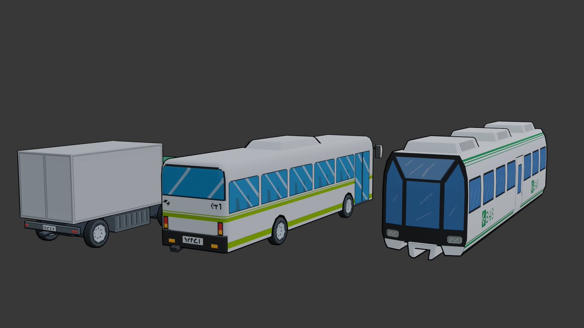 InfinitePo34061's tweet photo. Lowpoly pixel art vehicles for my new Environment project. Each vehicle is using a single 128x128 texture #blender3d https://t.co/UdBO2HGIcI