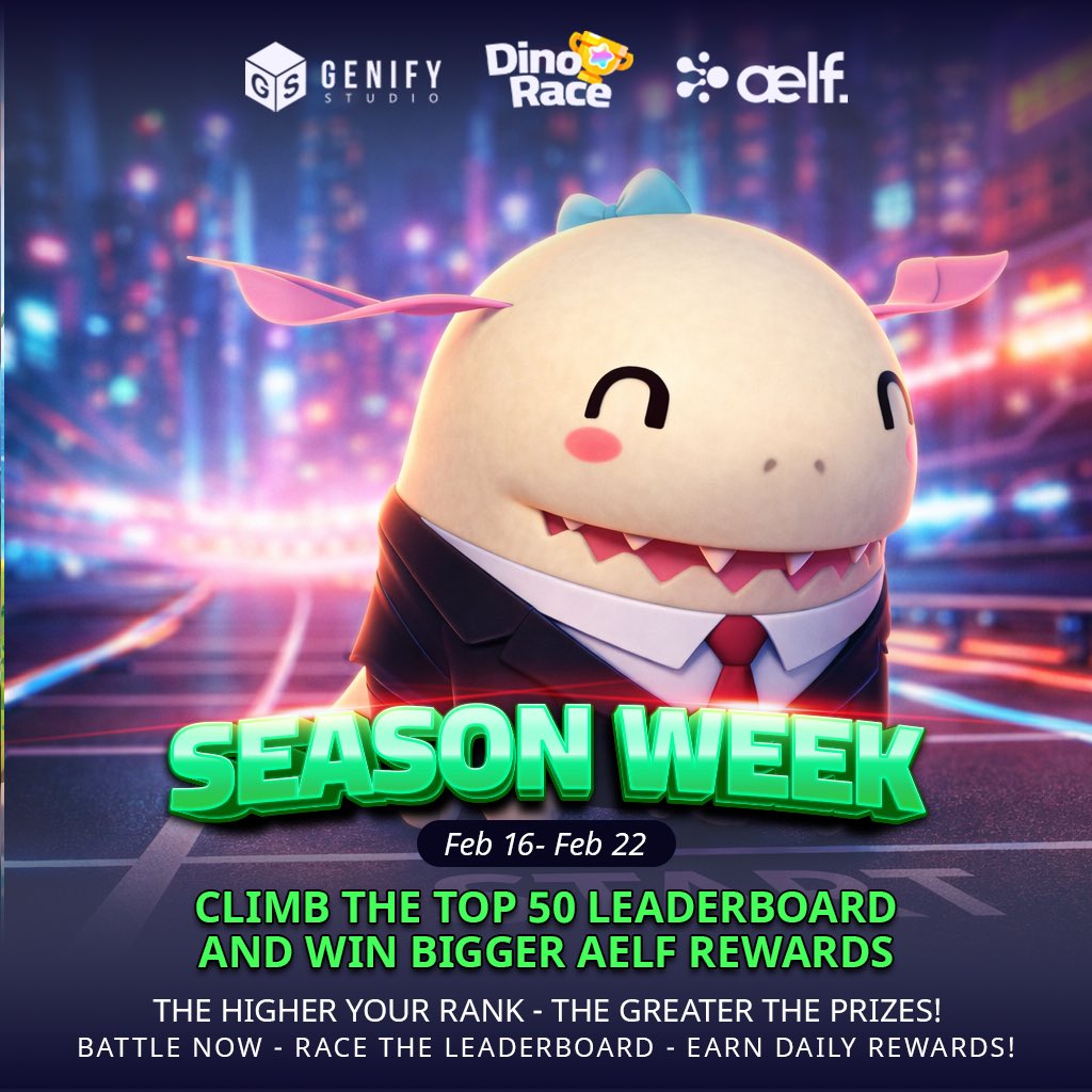 🎉 SPECIAL LUNAR NEW YEAR RACE – BIGGER REWARDS FOR TOP 10! 🧧
Season Week of DinoRace is officially live! To celebrate the Lunar New Year, this week’s prize pool has been specially boosted for the Top 10 to reward the best racers.
🔥 Highlights of this week:
•Top 10 rewards