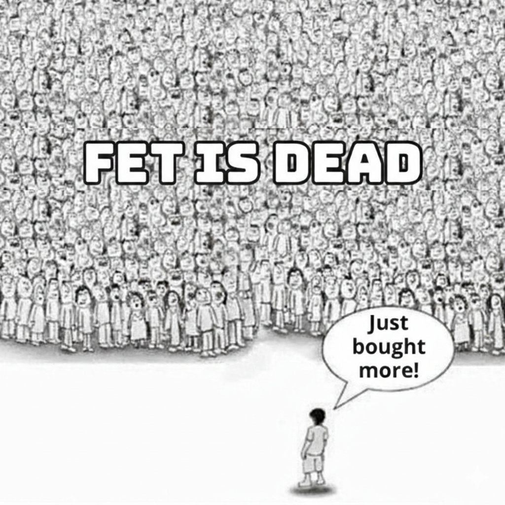 Everyone shouting “ $FET is dead.”

Price drops → sentiment flips → crowd panics.

Nothing fundamentally changed overnight.

AI narrative still intact.
Development still ongoing.
Market just correcting.

If you believed in FET at the highs,
you should understand it at the lows.