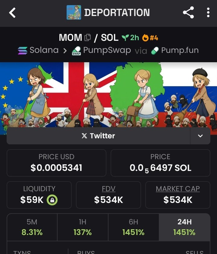 _SlimGoodiee's tweet photo. High-impact narratives paired with Solana’s throughput can amplify volatility.

DEPORTATION operates in that intersection.

https://t.co/XMQai4zfVS

$MOM remains in early awareness inside the SOL rotation.
Contract: 5ZKReikksB41nnq2zNBk6YDquiEfLRt8PvqGCYCppump https://t.co/O8UcMR4Hir