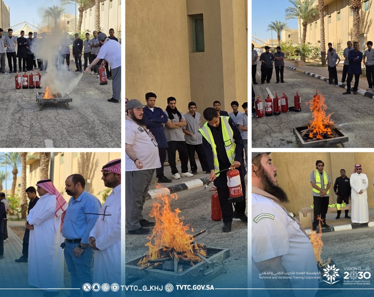 #تغطية | 
أقامت وحدة الصحة والسلامة المهنية بـ <a href="/TVTC_G_KHJ/">الكلية التقنية بالخرج</a> دورة تدريبية للمدربين والمتدربين في كيفية استخدام طفاية الحريق وأنواع الطفايات واستخداماتها المختلفة قدم الدورة رئيس وحدة الصحة والسلامة المهنية بالكلية م.سمير العسكر وبحضور وكلاء الكلية.
#التدريب_التقني