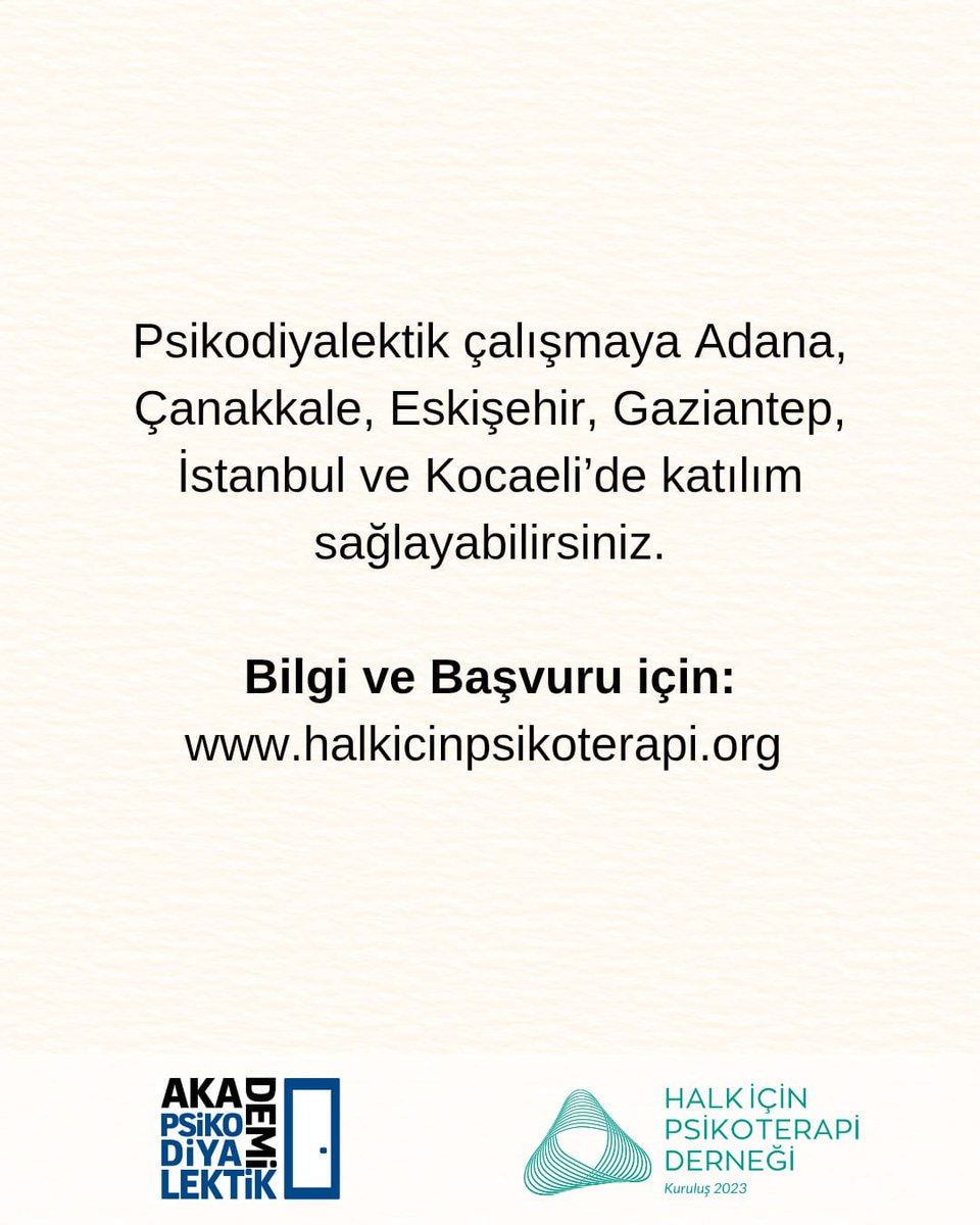 HalkPsikoterapi's tweet photo. Neden psikoterapi değil de psikodiyalektik çalışma diyoruz? https://t.co/vGZSYWq6rx