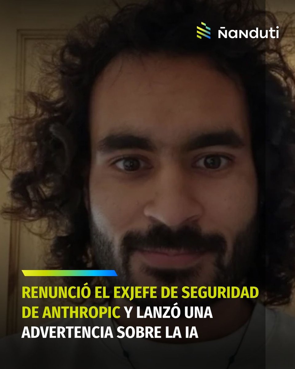 Renunció el exjefe de seguridad de Anthropic y lanzó una advertencia sobre el rumbo de la IA

▪️Mrinak Sharma, hasta hace poco integrante del área de seguridad de Anthropic, empresa competidora de OpenAI, anunció su renuncia y publicó una carta en la que lanzó una fuerte