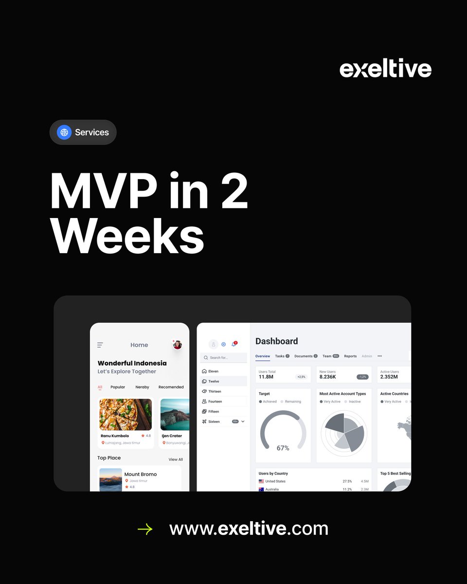 exeltive's tweet photo. ⚡ Stop waiting. Start building.

Turn your startup idea into a functional, scalable MVP — in just 2 weeks.
Ready for users. Ready for investors.
Validate faster. Reduce risk. Move ahead of the market.

👉 https://t.co/1PIKDswNtA

#MVP #Startups #BuildInPublic #ProductDevelopment https://t.co/Hy1m0aY7w1