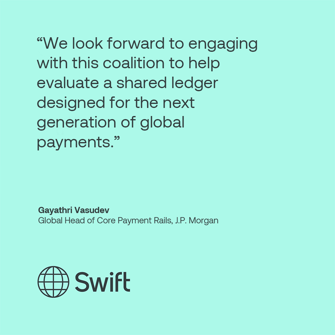 swiftcommunity's tweet image. JP Morgan is working with us as part of a global group of banks helping design and deliver our blockchain-based ledger for cross-border payments.

Through industry-wide collaboration, we’re building the rails of the future to enable interoperability and support real-time,