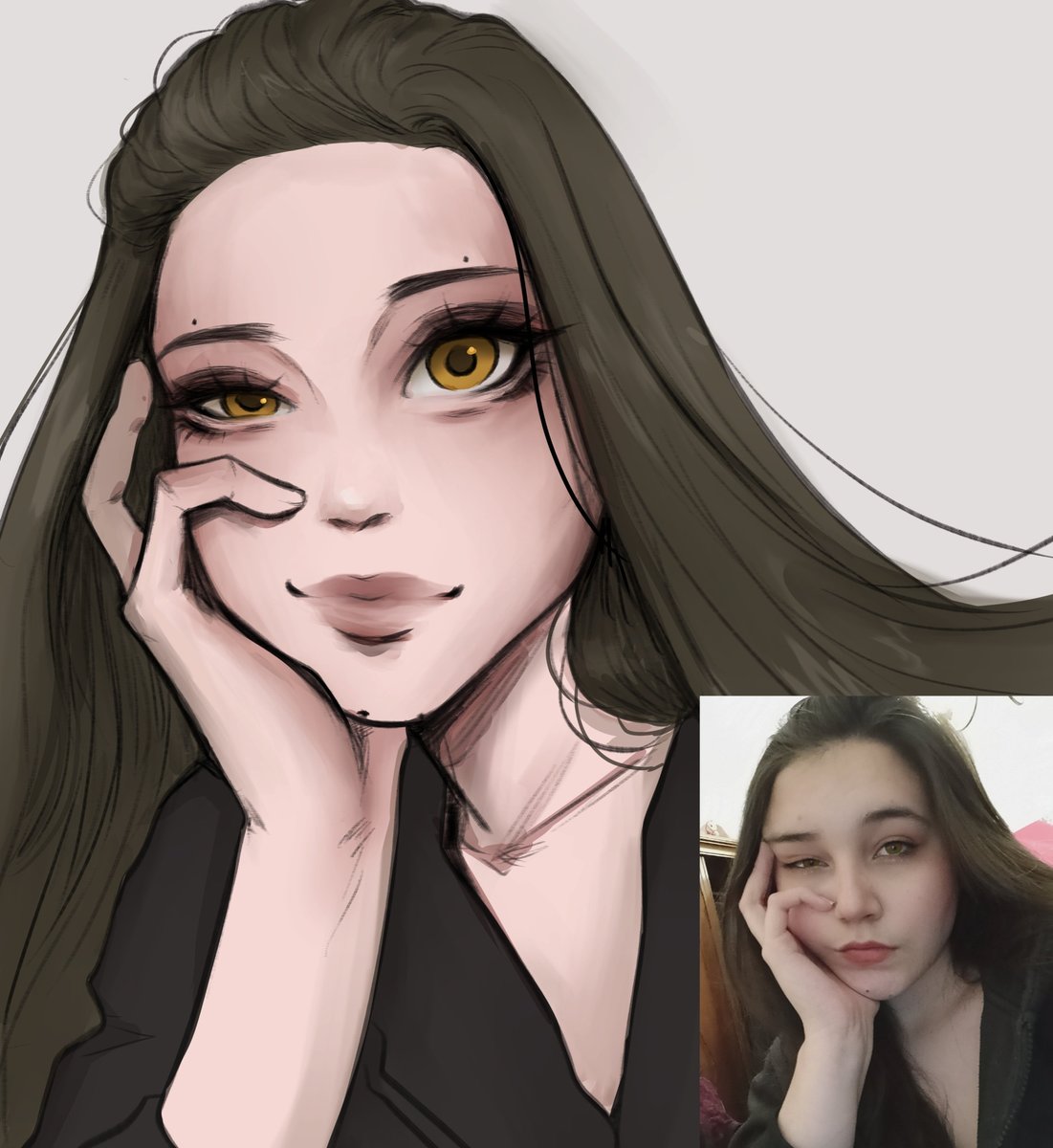 está siendo un mes bastante ajustado así que vendo este tipo de retratos de vosotros mismos o del personaje que más os guste a 30 euros, cualquier cosa decidme por mensaje privado 🙏🏼🙏🏼😞😞