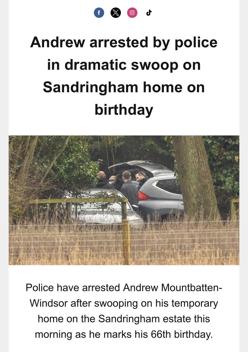 They just arrested Ex-Prince Andrew in the UK.