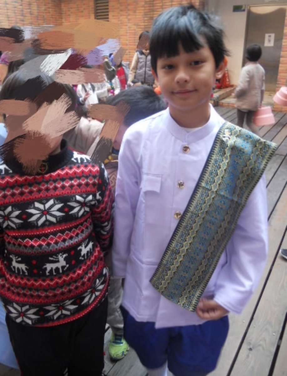 eomical's tweet image. james wearing thai traditional costume🥺