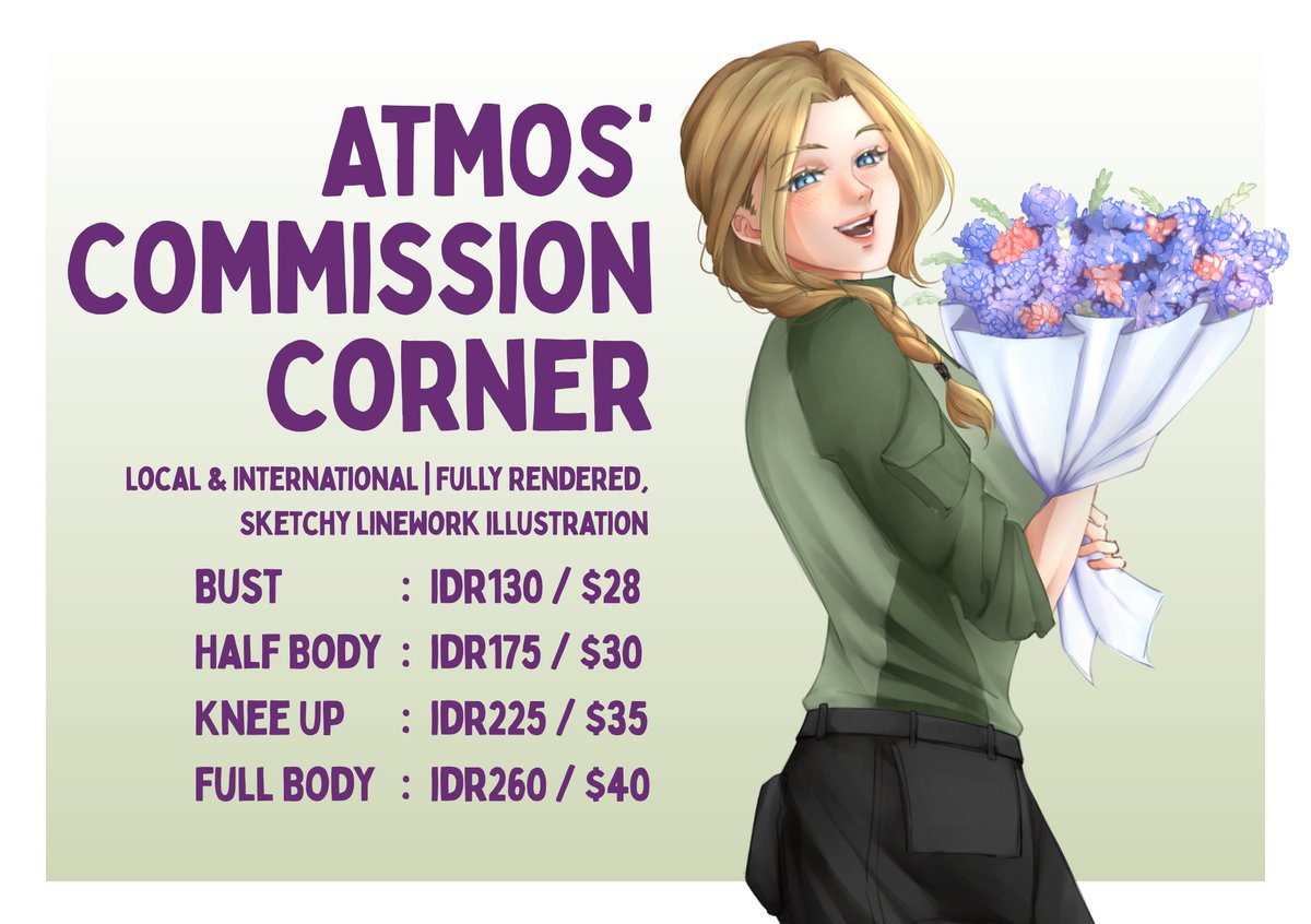 (❤ + 🔄 are very appreciated)

What i'll get: fund for my graduation
What you'll get: a drawing of your favorite characters ‼️‼️

3 slots are available for now! Grab 'em quick 😋💜 

Details are below!