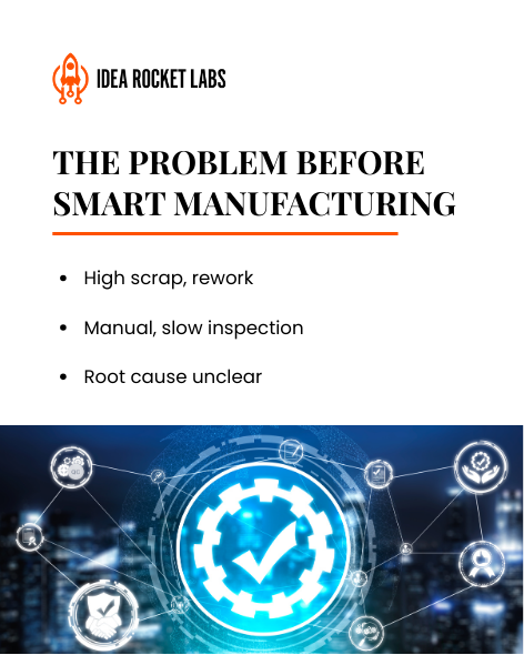 idearocketlabs's tweet photo. Stop chasing defects at the end of the line.
Smart manufacturing prevents them at the source with real-time data and AI.
Fewer failures. Less scrap. Easier audits.
#SmartManufacturing #QualityFirst #ZeroDefect #AIinManufacturing #IndustrialIoT https://t.co/w3fPrLTxio