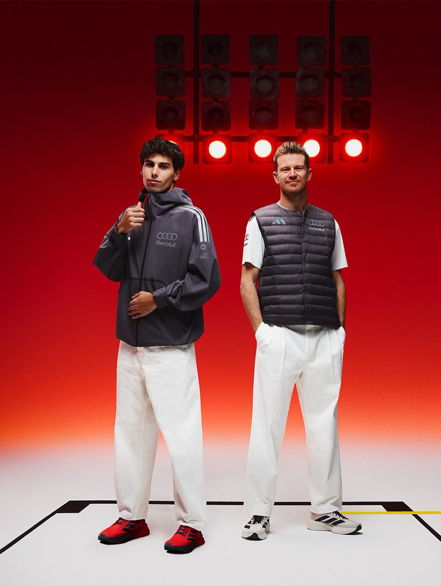 The wait is over.

The first adidas x Audi Revolut F1 Team collection is now available.

Four rings. Three stripes. Finally together. 🖤