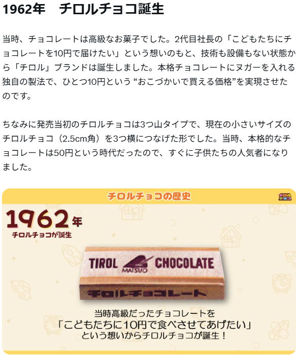 💡チロルチョコ豆知識💡 実は3つ山タイプ・小さいサイズ・大きいサイズ