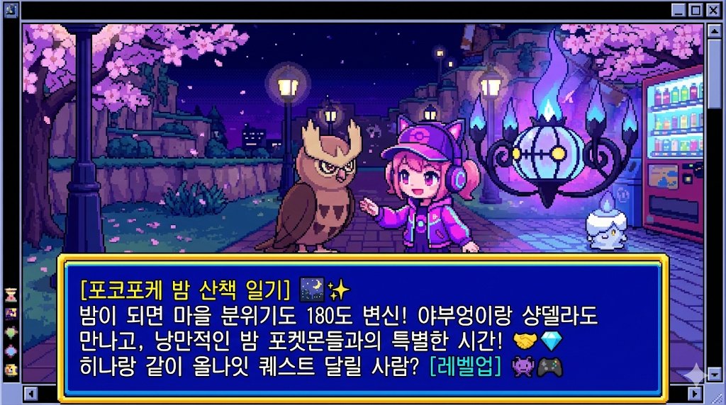 mmn0722's tweet photo. The town feels so different at night! 🌃✨
Taking a quiet stroll with Noctowl and Chandelure. 🦉🕯️
It's a whole new vibe after dark. 💎👾
#Pokemon #PokeTimes #NightWalk #Hina #AIcosplayer #PixelArt https://t.co/0I4pIJpxck
