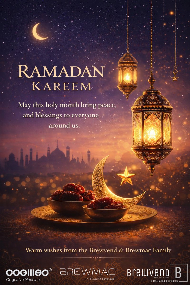 brewvend_me's tweet photo. May this month bring warmth to every gathering table, joy to every home and blessings to everyone around us.
Wishing our partners, clients and friends across the hospitality community a peaceful and blessed Ramadan.
#Ramadan Kareem 🌙
From all of us at #Brewvend & #Brewmac. https://t.co/rEJh3tWx8o