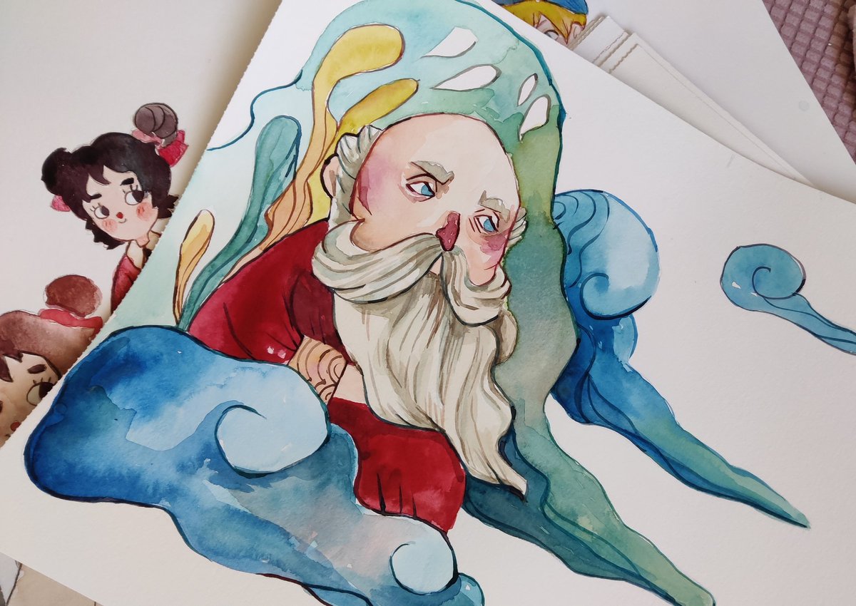 nikapin's tweet image. 🎨🖌️ #watercolor #art #childrenbook