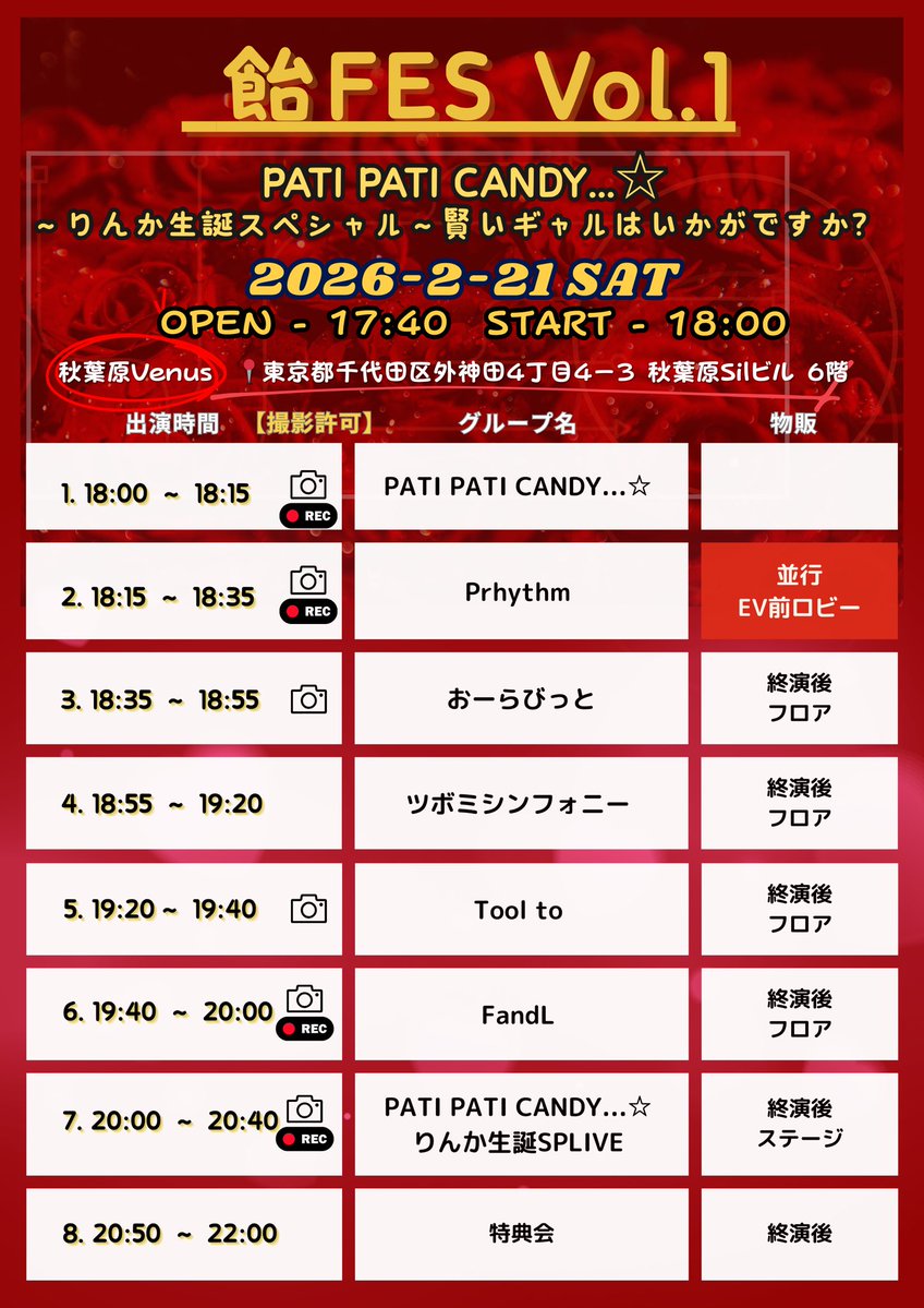 パチキャン #PATIPATICANDY☆ 🎂✨りんか生誕 ライブ情報解禁