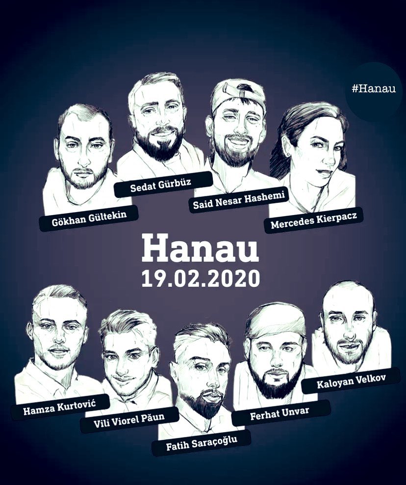 Almanya’nın Hanau şehrinde, göçmen kökenli 9 genç insanın, ırkçı bir saldırıyla hayatını kaybetmesinin üzerinden bugün 6 yıl geçti.
#Hanau #NoRacism #SayTheirNames