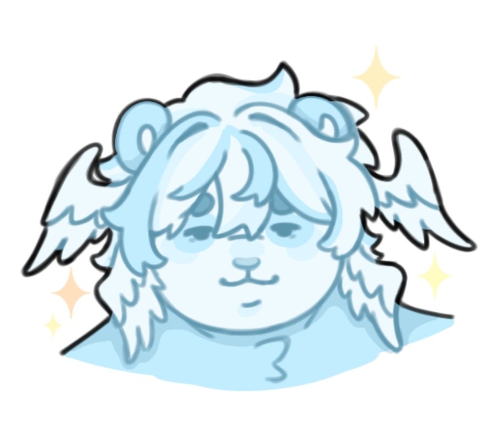 shiro_kuma230's tweet image. Doodle of what I'd look like with wings on my head