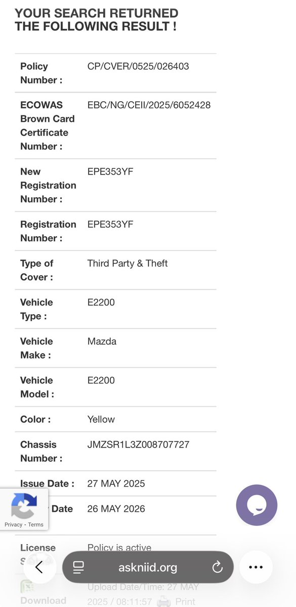 Know value of your Third Party Motor Insurance cover.

1. It’s a basic and minimum required insurance form for all motorists to drive on any Nigeria road.

2. The limit of liability is N3m for property damage while fatality ie death is unlimited but should be reasonable. Caveat ;