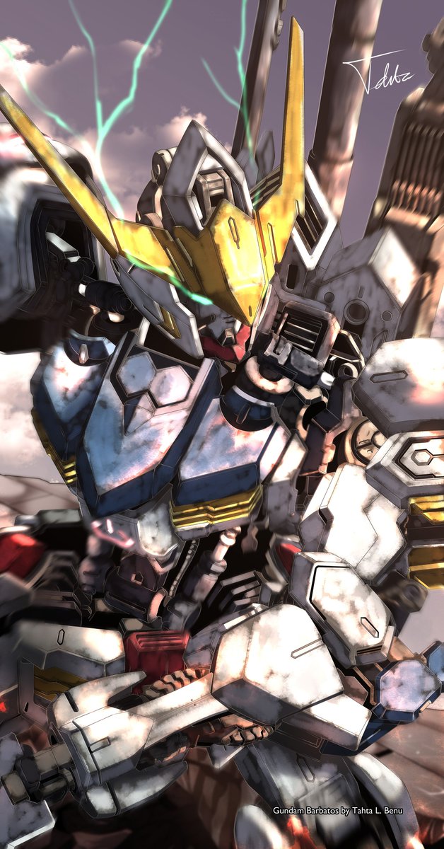 And here's mine, drawing Gundam Barbatos from #GundamIBO #機動戦士ガンダム #鉄血のオルフェンズ