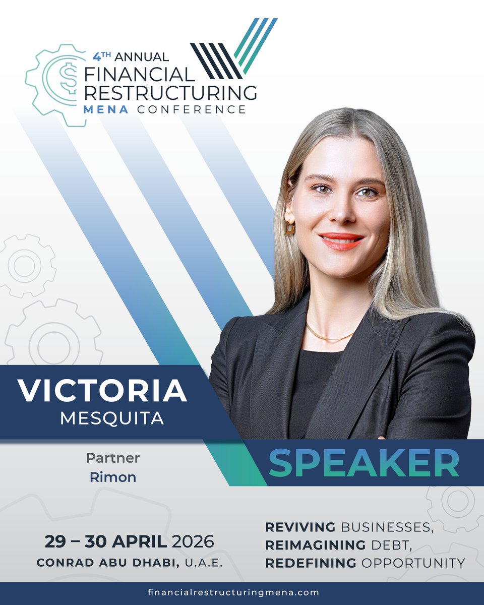 frc_mena_forum's tweet photo. Victoria Mesquita, Partner at Rimon, shares cross-border legal perspectives on restructuring strategy,
jurisdictional coordination, and dispute resolution at FRC 2026.
#FRC2026 #FinancialRestructuring https://t.co/qn9BqQEnjm