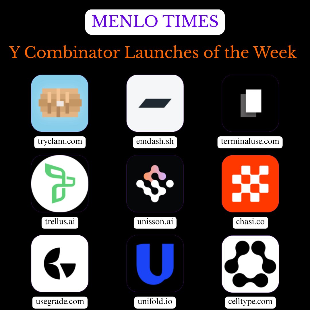 Y Combinator <a href="/ycombinator/">Y Combinator</a> Launches of the Week: 

(This round-up is for informational purposes only, and in order of the date/time of the launch, from earliest to latest)

1) Clam <a href="/tryclamnow/">Clam</a>: Founded by Vaibhav Agrawal <a href="/vaibagra/">Vaibhav</a> and Anshul Paul, Clam is Enterprise-grade security