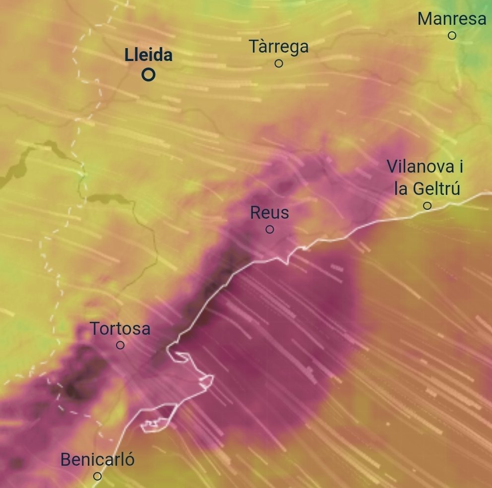 En breu començarà a intensificar-se el vent. Ho farà, especialment, al Camp de Tarragona, Terres de l'Ebre, Ponent, punts de l'Altiplà Central, així com a cotes altes del Pirineu (torb).

Ratxes màximes que a zones ben exposades podran superar els 130/140 km/h. Picarà fort.