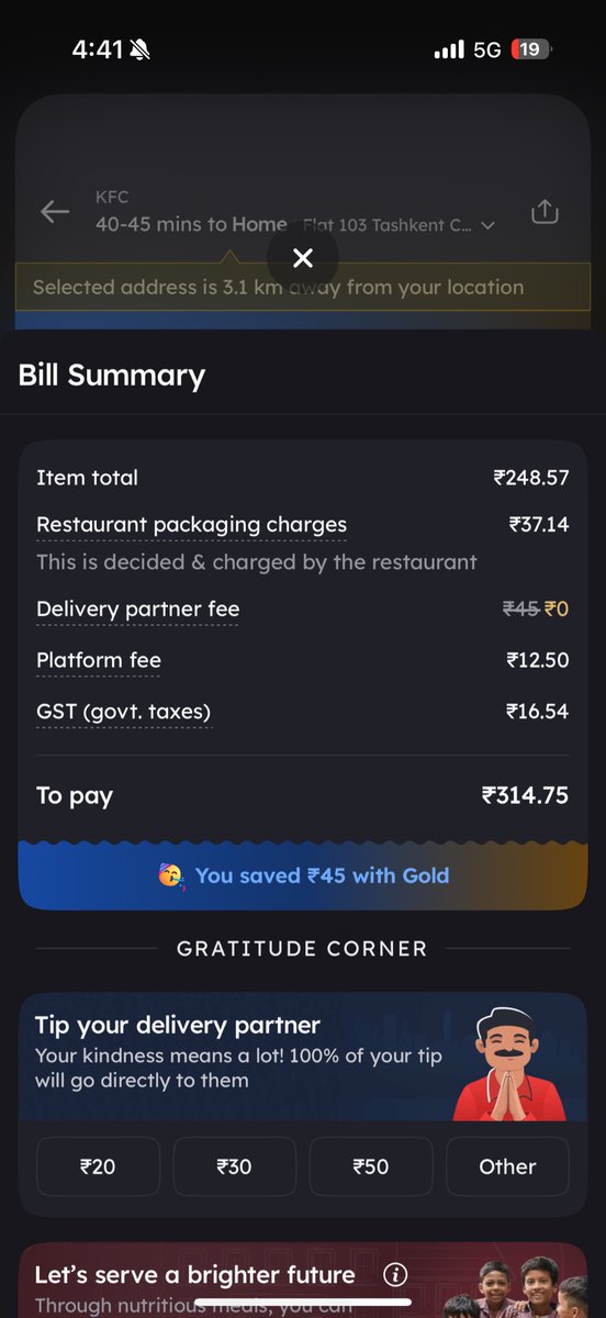 priancat's tweet photo. @zomato pe ₹248 ke food order ke liye pehle around ₹110 taxes mein bharne padte hain, so you don’t pay just for food you also pay 50% additionally just for taxes. Only @raghav_chadha can help us now 😓 https://t.co/gZhlWeJ7VV