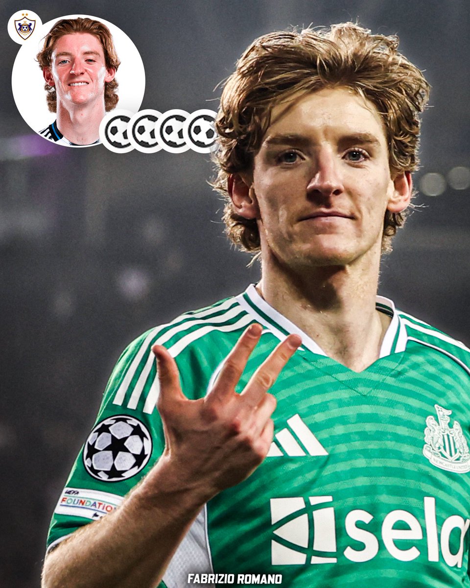 ⚪️⚫️ Anthony Gordon becomes Newcastle all time top scorer in Champions League.

🆕 Most UCL caps for Newcastle: 𝟏𝟓.
🆕 Fastest goal the club has recorded: 𝟏𝟐𝟐 𝐬𝐞𝐜𝐨𝐧𝐝𝐬.
🆕 Most UCL goals in single Newcastle campaign: 𝟏𝟎.