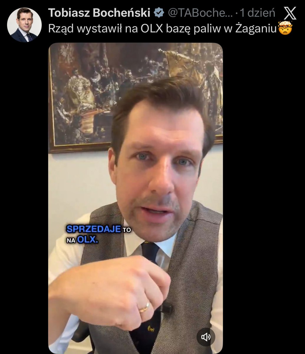 STOP FAKENEWS❗️
Kolejne z cyklu „jak pisowcy kłamią.
<a href="/TABochenski/">Tobiasz Bocheński</a> ogłasza, że rząd „sprzedaje na OLX” bazę paliwową w Żaganiu, która podobno jest „terenem absolutnie istotnym z punktu widzenia wojskowego”. Skandal!
No to teraz popatrzmy, jak to jest naprawdę.

1. Baza jest