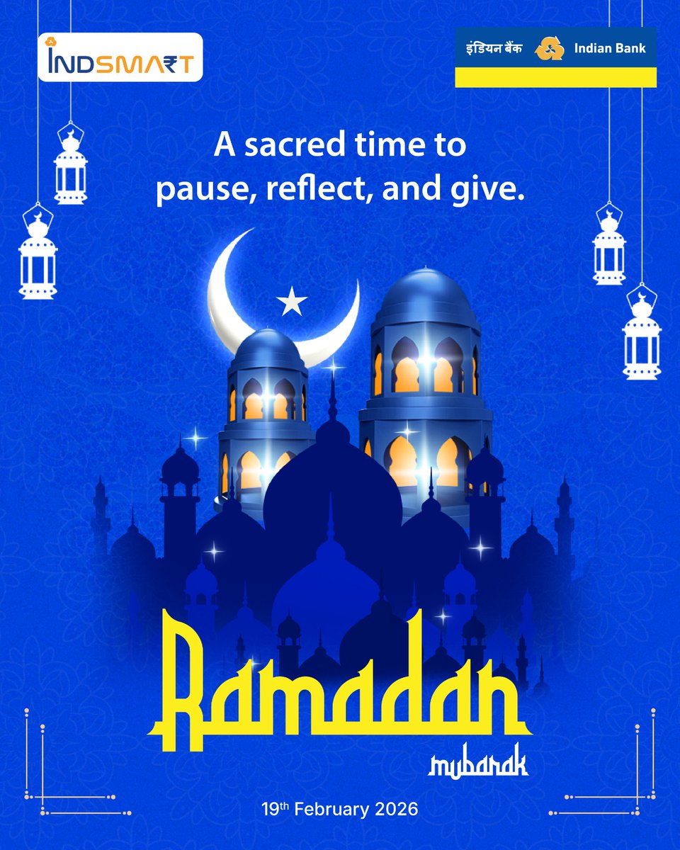 MyIndianBank's tweet photo. May the auspicious month of Ramadan bring moments of kindness, compassion, and shared joy for all.

#IndianBank #Ramadan https://t.co/btaoDURXo6