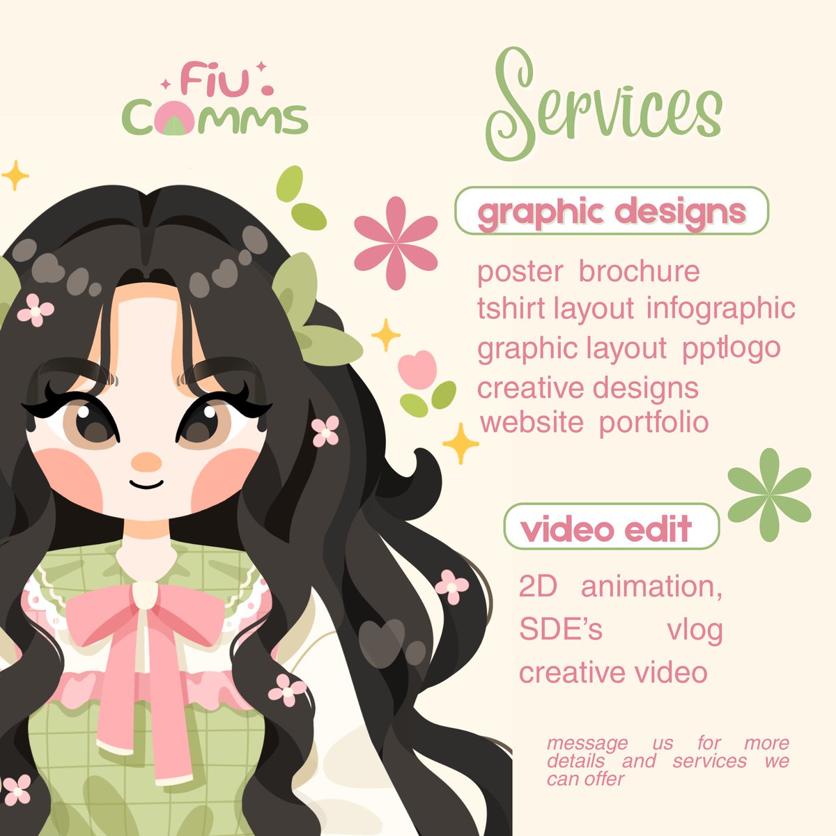 fiucomms's tweet photo. 🌷fiu — is here to cater to your academic tasks with passion and creativity! Our forte lies in graphic design and video editing that doesn't compromise. Let's transform and survive your semester together!  𐙚₊˚⊹♡ https://t.co/J43PSNMyJ3