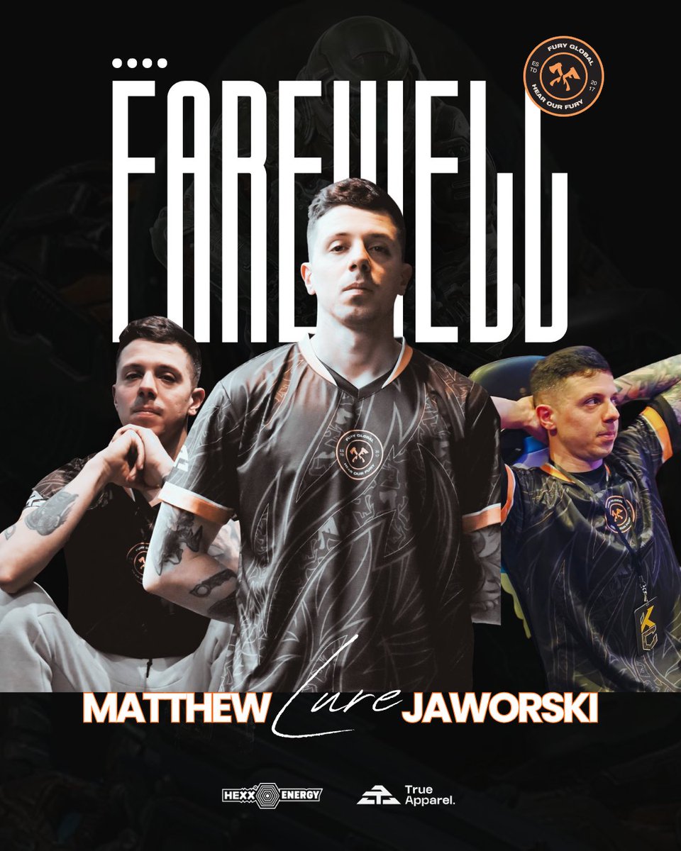 Today we say goodbye to <a href="/LureQuake/">Lure</a>. A true Quake legend, a part of FURY’s story. Whatever comes next, we’re proud of you and know your next chapter will be epic. Respect, always. 🖤🟧

#HearOurFURY🔥