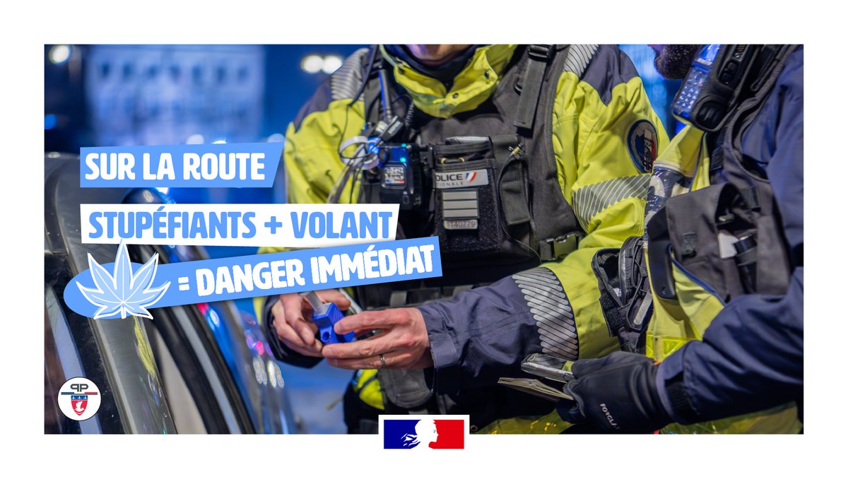 🚫 #SécuritéRoutière | Prêts à prendre la route ?

💊 1 accident mortel sur 5 implique un conducteur ayant consommé des stupéfiants.

⛔ Stupéfiants + volant 🟰 danger immédiat.