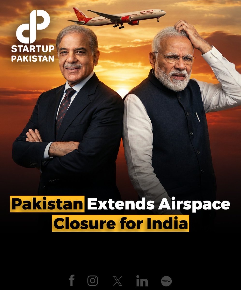 PakStartup's tweet image. Pakistan has extended its ban on Indian civilian and military aircraft from using its airspace until 23 March 2026, according to a fresh NOTAM issued by the Pakistan Airports Authority..

#Pakistan #AirspaceBan #IndiaPakistan #AirIndia #AviationNews #RegionalTensions
