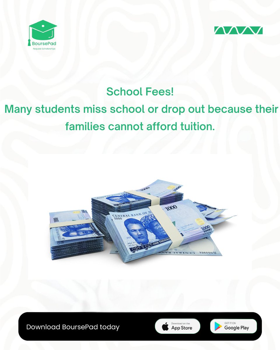 boursepad's tweet photo. School fees. Learning materials. Transportation. Uniforms.

These are real barriers students face every day. Awareness leads to action — and action creates opportunity. BoursePad is helping students stay in school through verified scholarships.

Download the BoursePad App. https://t.co/80ELfOeMYn