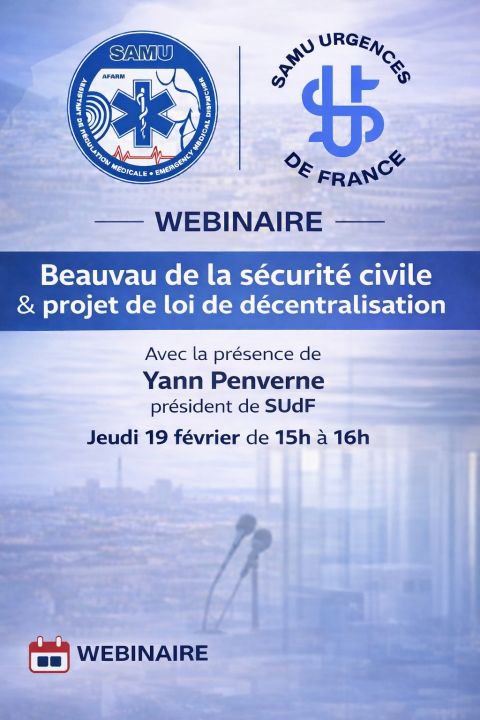 Aujourd’hui à 15h se tiendra un webinaire de désinformation avec la présence du nouveau président de <a href="/SUdF_Officiel/">Samu-Urgences France</a>.

Cinq ans après le sabotage du 112 lors des débats sur la loi <a href="/famatras/">MATRAS Fabien 🇫🇷</a>, ne manquez pas ce nouveau festival de #FakeMédecine 🤡 et de défiance préfectorale.
