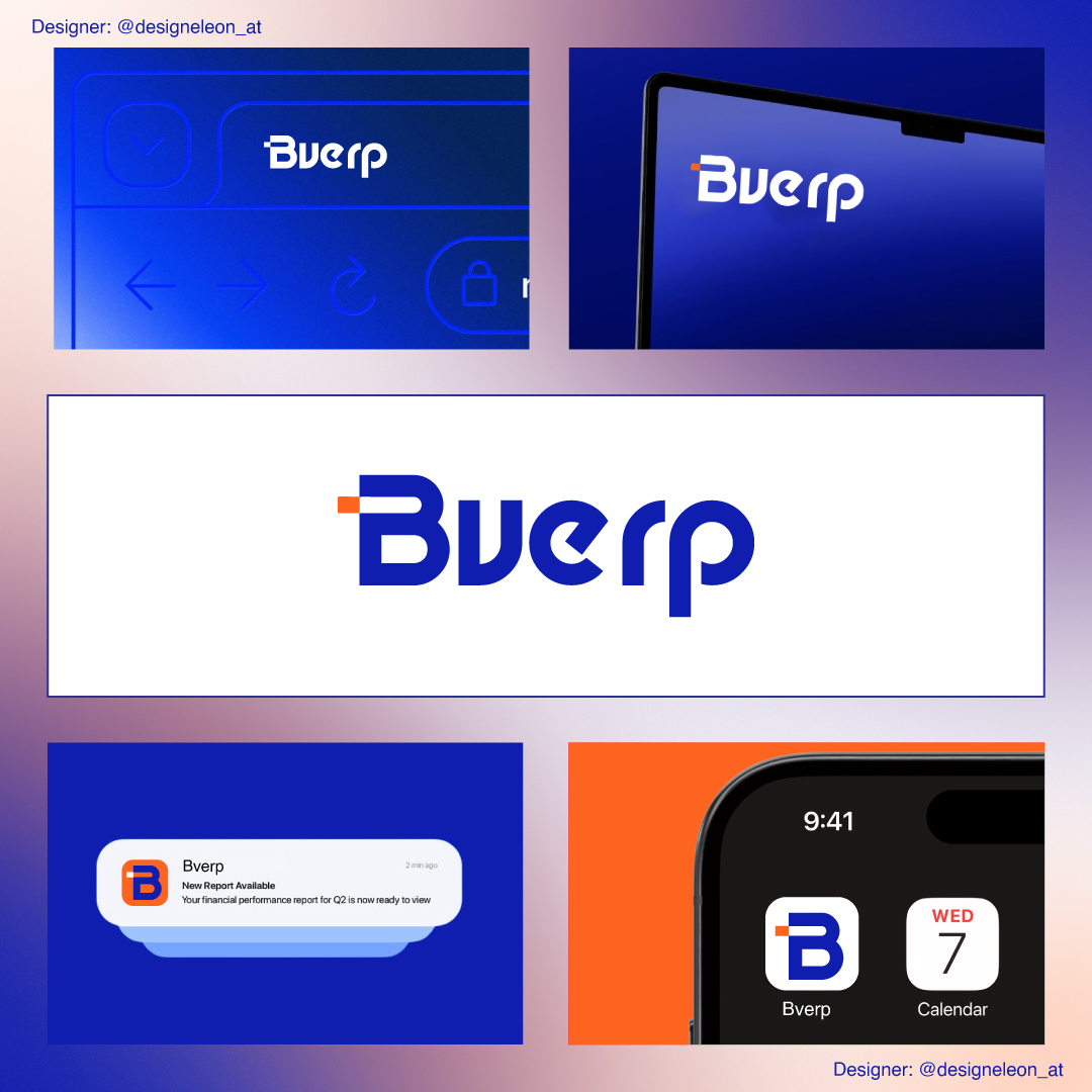 designeleon's tweet photo. The Bverp logo is a clean and modern wordmark, which clearly highlights a tech-based ERP brand. Through minimal typography, the logo creates a scalable, digital-friendly, and future-ready identity. 
#Logo #GraphicDesign #GraphicDesigner #logos https://t.co/7dnGMk0dgS