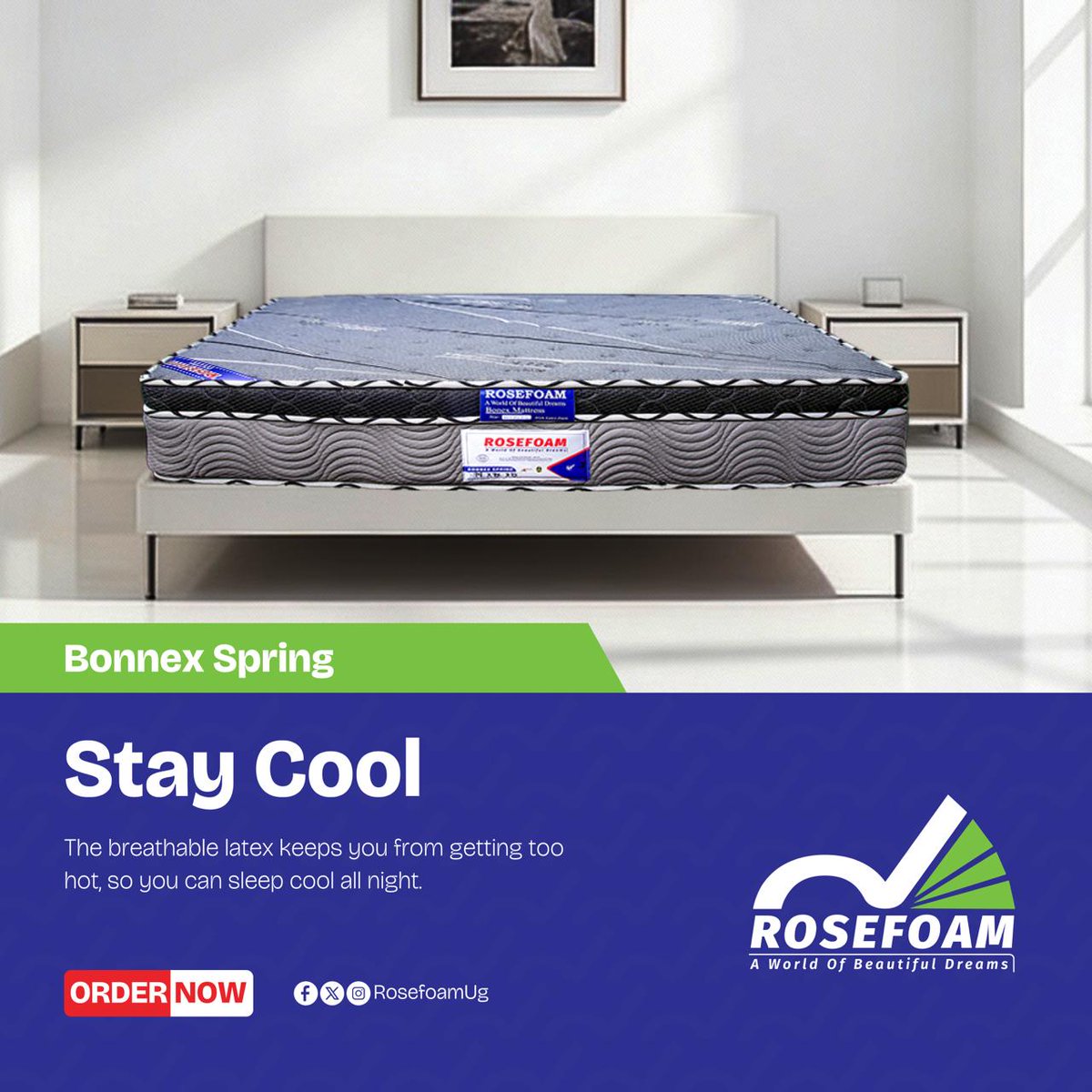 rosefoamug's tweet image. The Rosefoam Bonnex Spring mattress uses breathable latex to prevent overheating, so you can enjoy uninterrupted rest every single night. 

#RosefoamUg #Mattresses