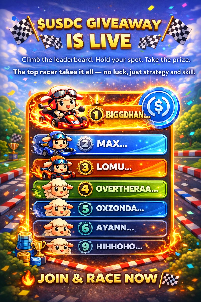 BlockSheepRace's tweet photo. $USDC giveaway is LIVE. Top the leaderboard, and it's yours. 

🔥 Join and race now. https://t.co/CA0aNuzUWq